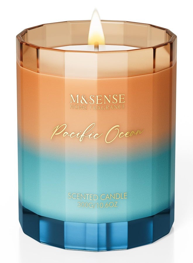 M&SENSE Summer Ocean Scented Candles for Home, 10.6oz Natural Soy Wax, 60-Hour Clean Non Toxic Aromatherapy Candle, Marine Breeze Smelling for Housewarming Gifts - Image 1