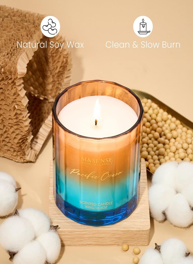 M&SENSE Summer Ocean Scented Candles for Home, 10.6oz Natural Soy Wax, 60-Hour Clean Non Toxic Aromatherapy Candle, Marine Breeze Smelling for Housewarming Gifts - Image 3
