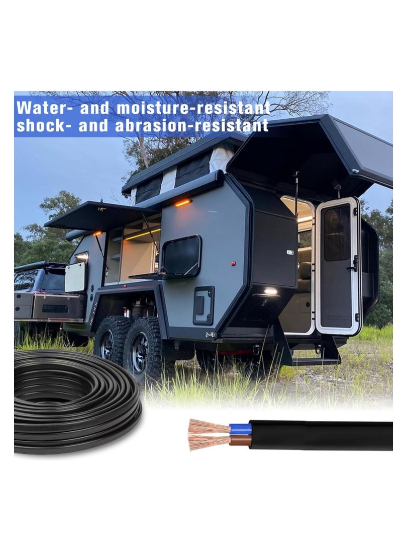 100 Yards Black Electrical Wire 2 Core Round 1.5 mm² PVC Mains Power Cable Twin Flexible Copper Cable for Extension Power Wire Home Small Electrical Wiring - Image 5