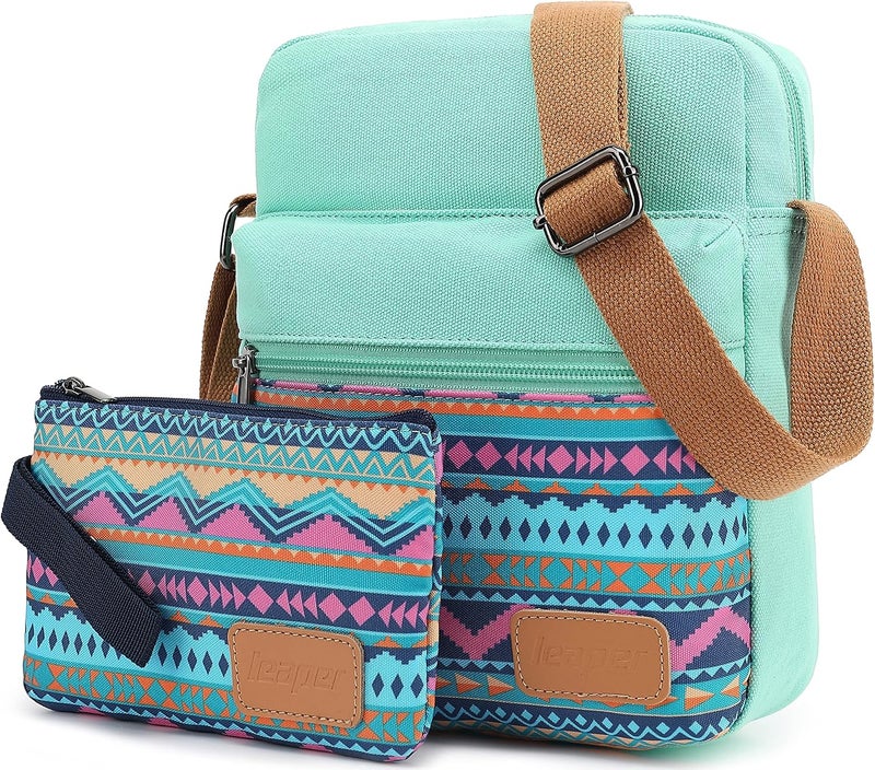 Leaper Girls Crossbody Purses for Kids 2 PCS Cross Body Bag Women Messenger Bag Girls Canvas Bag Cross Body Purse Set | for Kids, 2 PCS, Women - Image 2