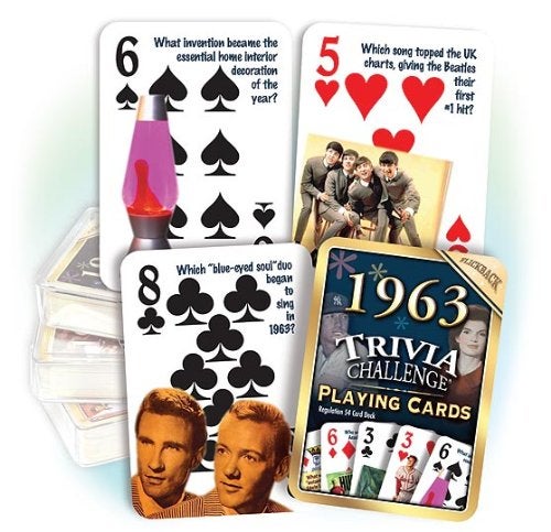 Flickback 1963 Trivia Playing Cards Great Anniversary or Birthday Gift - Image 1