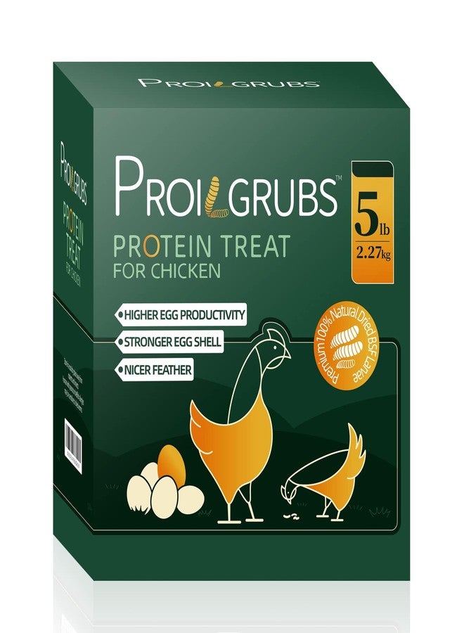 PROILGRUBS 5 LBS All Natural Dried Black Soldier Fly Larvae Treats- Non-GMO-Dried Grubs for Chickens - High Protein Meal Worms for Chickens, Hens, Birds - Image 1