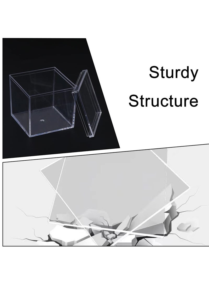 SYOSI Clear Acrylic Boxes with Lid - 4 Pack - 5.5 x 5.5 x 5.5 cm - Small Lucite Boxes for Gifts Weddings Party Favors Treats Candies & Accessories Plastic Storage Boxes  - Image 4