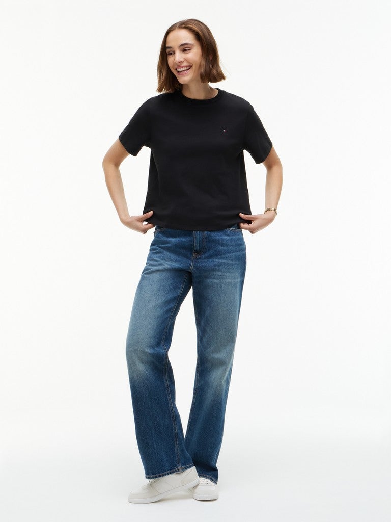 TOMMY HILFIGER Interlock Knit Boxy Crew Neck T-Shirt - Image 5
