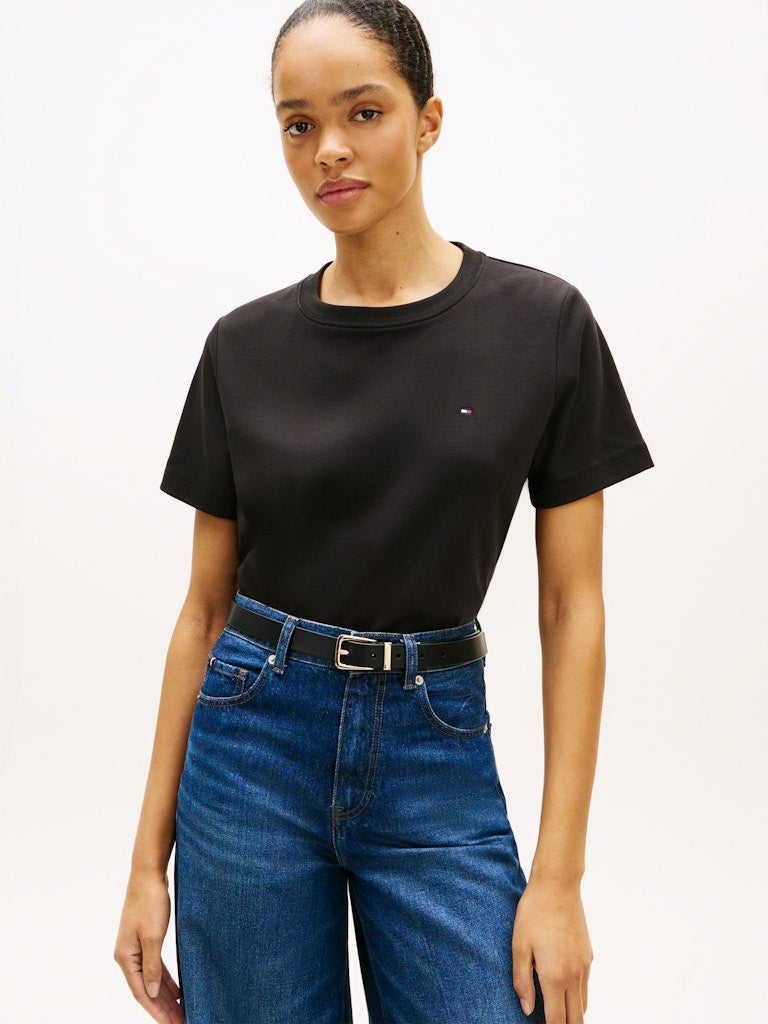 TOMMY HILFIGER Interlock Knit Boxy Crew Neck T-Shirt - Image 2
