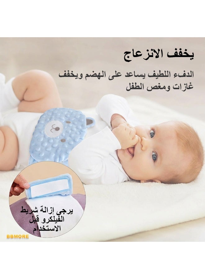 بي بي مور حزام تدفئة لبطن الرضيع لتخفيف المغص والغازات – حزام لفّ للرضع مع وسادة تدفئة للبطن، يخفف الغازات والانتفاخ واضطراب المعدة (أحمر) - Image 4