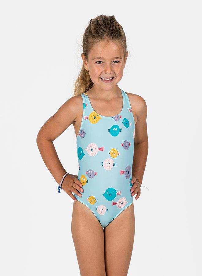 DECATHLON Baby / Girls' 1-piece swimsuit - fish print - Image 1