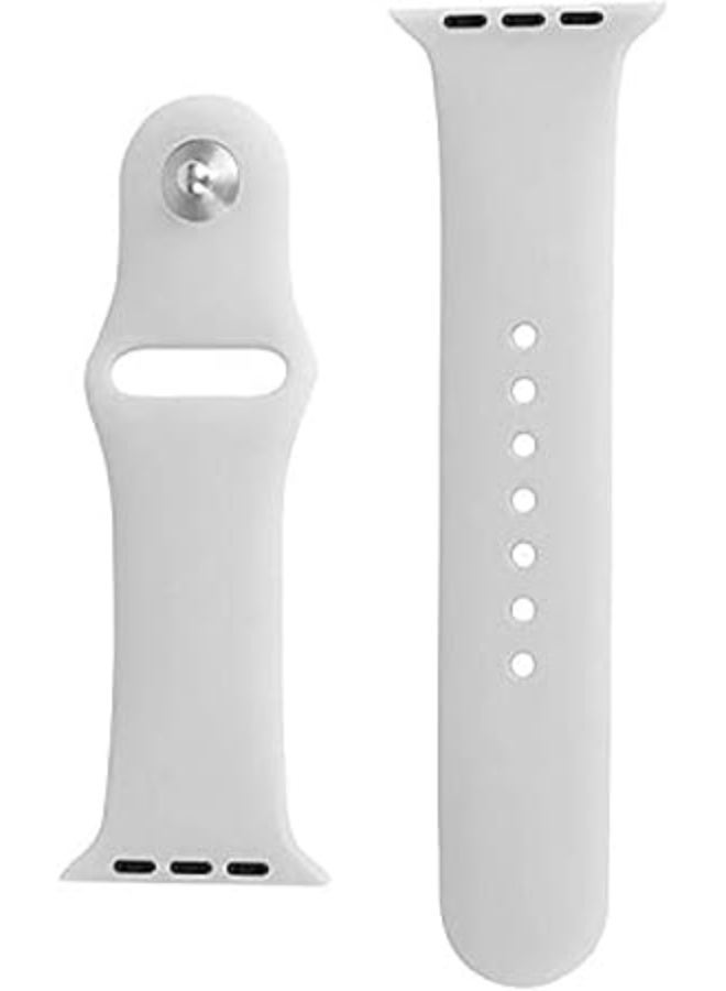Sport Silicone Band Compatible With Apple Watch Band 42mm 44mm 45mm 46mm 49 mm - white - Image 1