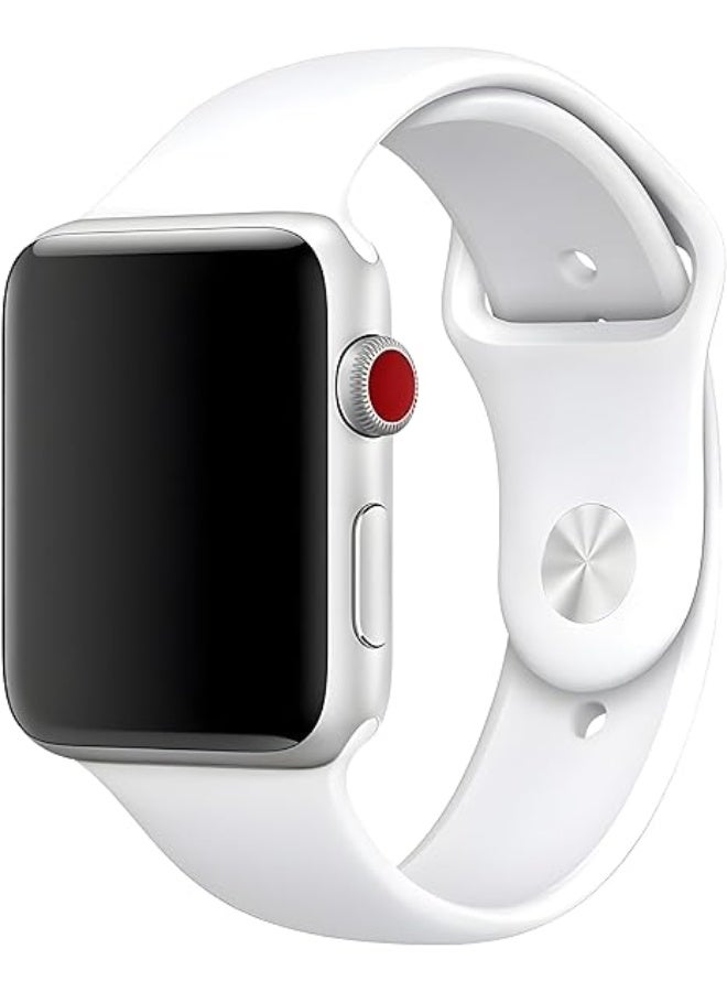 Sport Silicone Band Compatible With Apple Watch Band 42mm 44mm 45mm 46mm 49 mm - white - Image 2