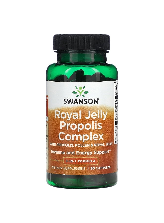 SWANSON سوانسون، مركب الجيلي الملكي مع البروبوليس، 60 كبسولة - Image 1
