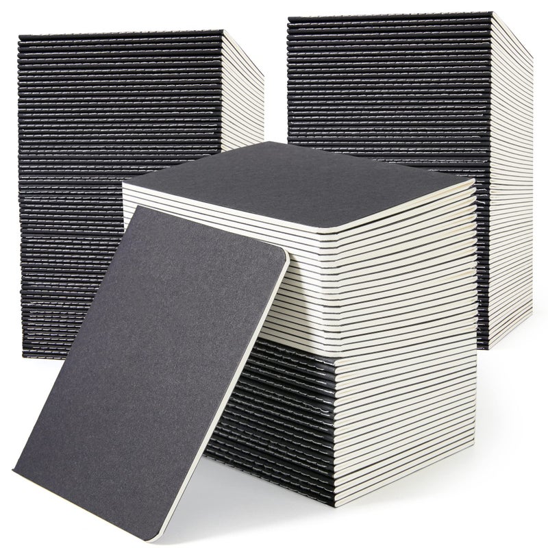 feela 170 Pack Blank Kraft Notebooks, Unlined Sketchbook Mini Cute Note Pad for Drawing Writing, Journal Bulk For Kids Students Office School Supplies, A6, 48 Pages, 4.25â€ X 5.5â€, Black - Image 1