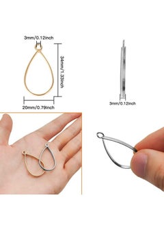 Oubaka 60Pcs Open Bezels For Resinopen Frame Pendant Teardrop Hollow Frame Pendants Open Back Frame Pendant For Pressed Flowerearringsbraceletdiy Crafts(K Goldwhite K)  - Image 4