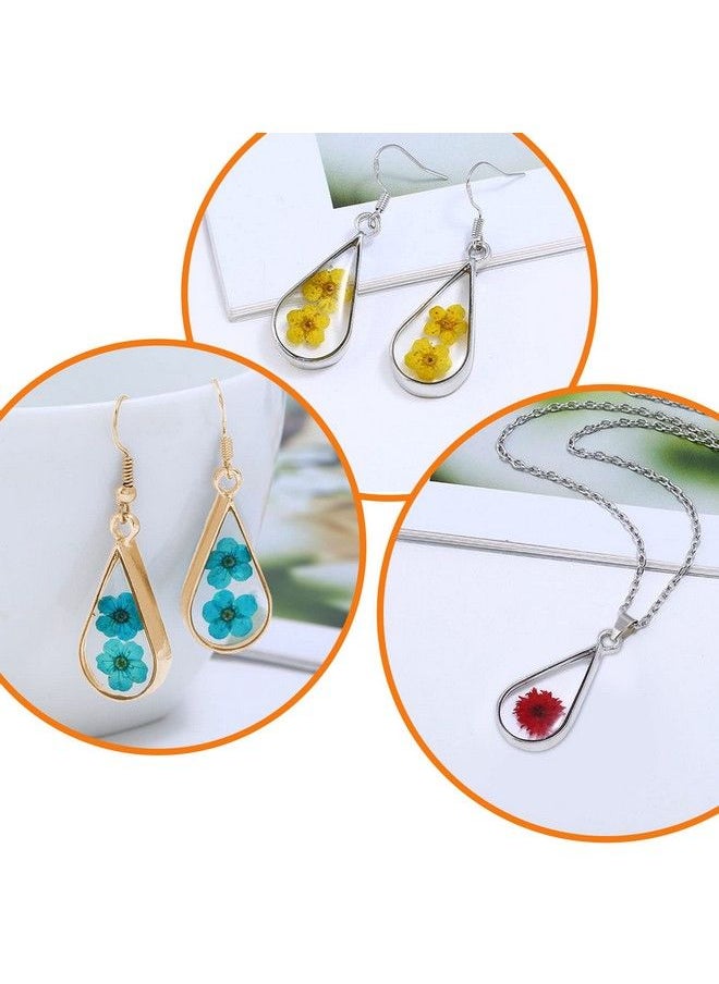 Oubaka - 60Pcs Open Bezels For Resinopen Frame Pendant Teardrop Hollow Frame Pendants Open Back Frame Pendant For Pressed Flowerearringsbraceletdiy Crafts(K Goldwhite K) - Image 1