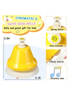 Y&D SYOSI Desk Bells for Kids, 8 Notes Diatonic Colorful Metal Hand Set, Percussion Musical Instrument, Great Holiday Birthday Gift Children  - Image 2