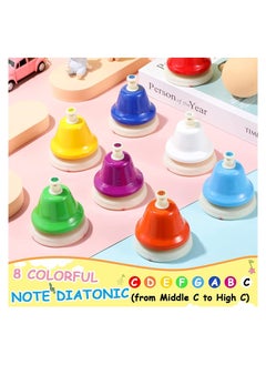 Y&D SYOSI Desk Bells for Kids, 8 Notes Diatonic Colorful Metal Hand Set, Percussion Musical Instrument, Great Holiday Birthday Gift Children  - Image 3
