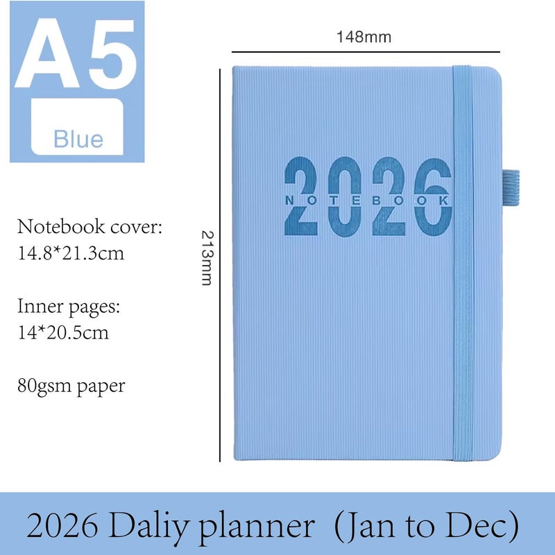 COI مخطط A5 2026 تقويم يومي قائمة مهام دفتر مع متتبع الأهداف والعادات منظم، دفتر مخطط أسبوعي A5 - Image 2