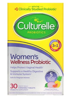 Culturelle Probiotics Women's Wellness Probiotic Mixed Fruit 30 Chewable Tablets 