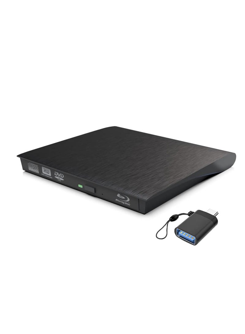 External 3D   DVD Drive Burner – Portable USB 3.0 & Type-C Slim BD/CD/DVD Writer for MacBook, Laptop, Desktop - Image 1