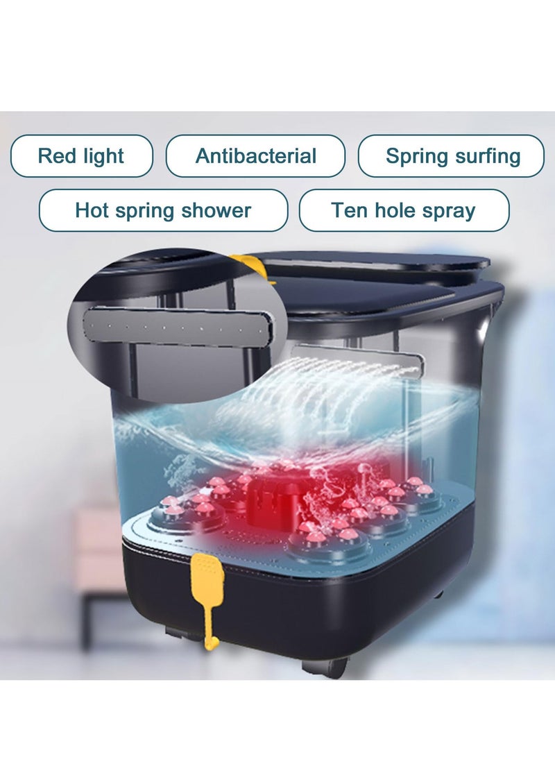 Foot Spa Bath Massager with Heat, and Bubbles - Electric Foot Soaking Basin with Motorized Shiatsu Massage Rollers, Adjustable Time & Temperature - Image 2