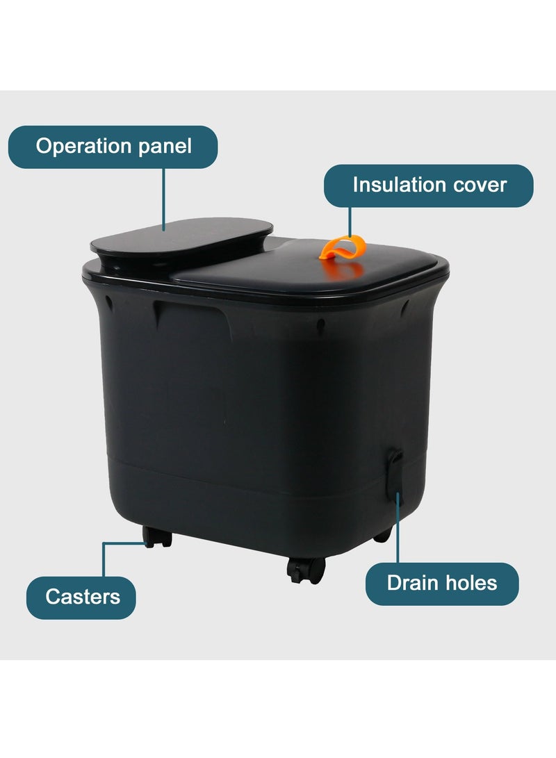 Foot Spa Bath Massager with Heat, and Bubbles - Electric Foot Soaking Basin with Motorized Shiatsu Massage Rollers, Adjustable Time & Temperature - Image 5