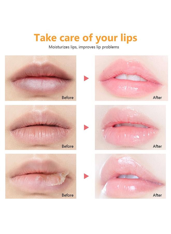 Cappuvini Fruit Pearlescent Plumping Lip Oil, Lip Care Pearl & Shimmer Mini Lip Gloss, Lip Care Hydrating Lip Gloss Tinted Lip Balm, Long Lasting & Nourishing Lip Glow Oil, Non-sticky Fresh Texture (Peach) - Image 4