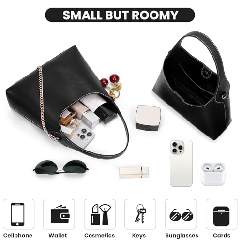 JQWSVE Small Hobo Bags for Women Cherry Shoulder Bag Purse Faux Leather Tote Handbag Trendy Chain Crossbody Bag - Image 5