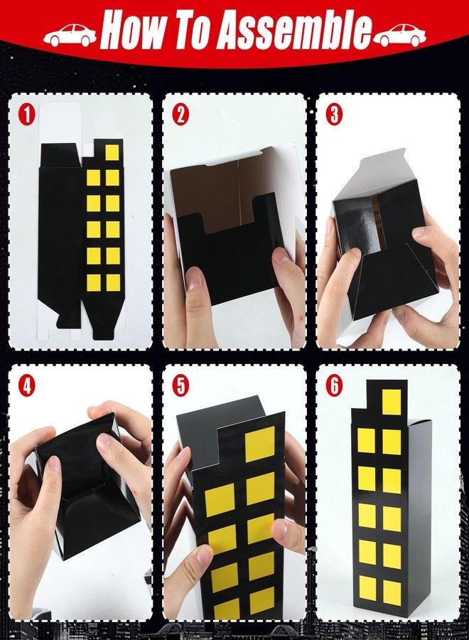 CHUNNIN 24Pcs Skyscraper City Party Favor Boxes for Super Themed Hero Party Decorations City Skyline Buildings Treat Boxes Super Themed Hero Party Candy Goodies Boxes for Boys Girls Birthday Party Supplies - Image 3