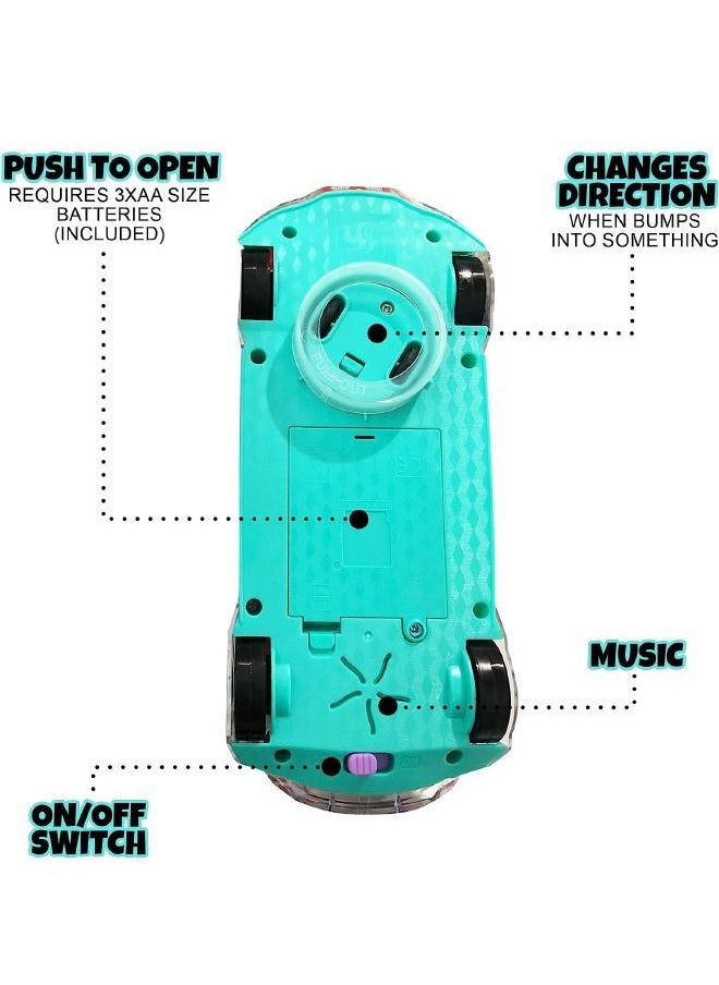 Racing Car Light Up Transparent Car Toy for Kids, Transparent Bump and Go Toy Car with Visible Colored Moving Gears, Music, and LED Effects, Fun Educational Toy for Kids, Great Birthday Gift Idea  - Image 3