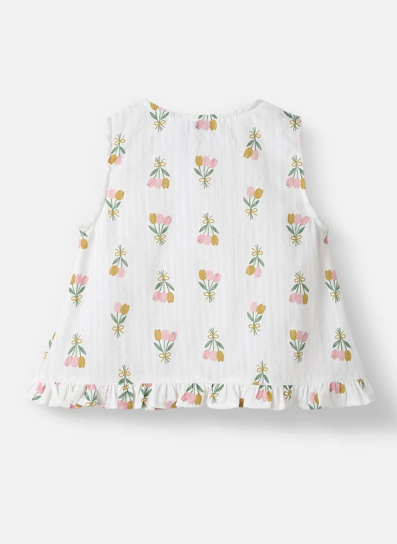 نوتيناتي Nautinati Infant Boys' Patterened Muslin Cotton Clothing Set of Top and Shorts