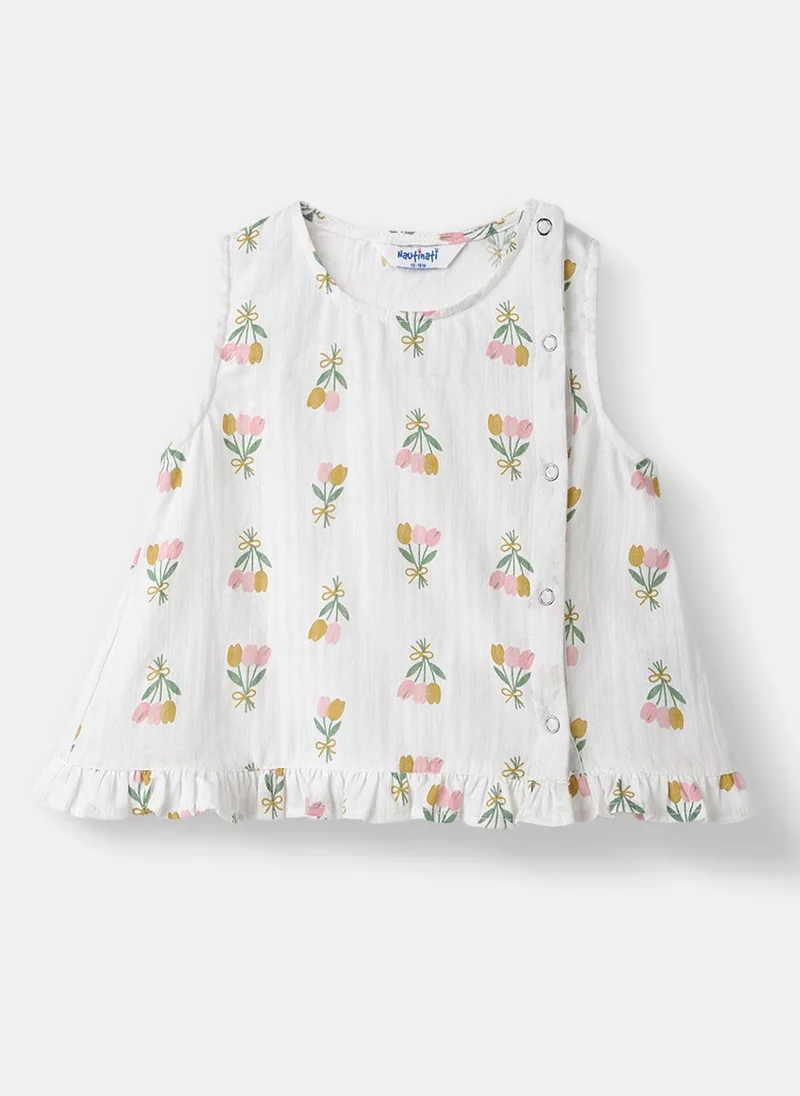 نوتيناتي Nautinati Infant Boys' Patterened Muslin Cotton Clothing Set of Top and Shorts