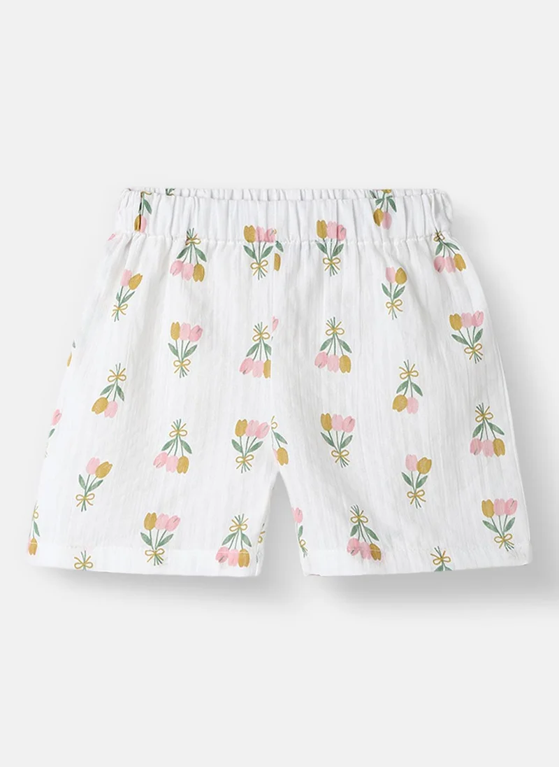 نوتيناتي Nautinati Infant Boys' Patterened Muslin Cotton Clothing Set of Top and Shorts