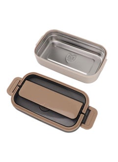 Thoraya 304 Stainless Steel Bento Box Adult Lunch Box Single Layer Microwave Safe Portable Split Bento Box for Students Office Workers Cream  - Image 1