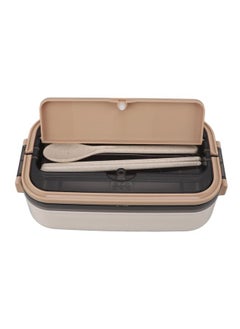 Thoraya 304 Stainless Steel Bento Box Adult Lunch Box Single Layer Microwave Safe Portable Split Bento Box for Students Office Workers Cream  - Image 4
