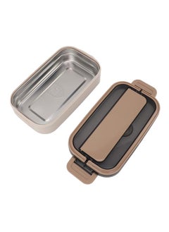 Thoraya 304 Stainless Steel Bento Box Adult Lunch Box Single Layer Microwave Safe Portable Split Bento Box for Students Office Workers Cream  - Image 2