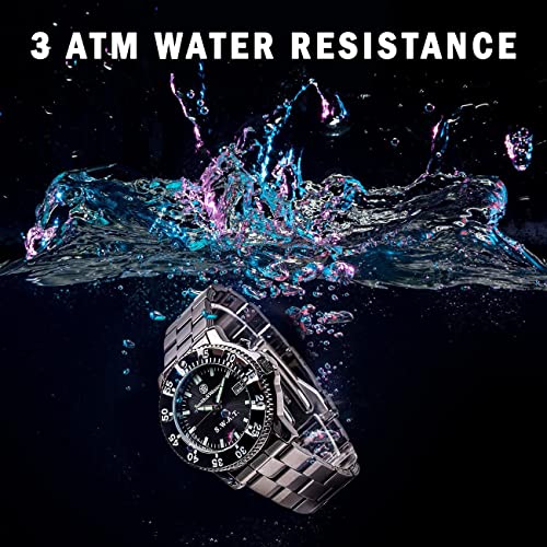 Smith & Wesson Men's S.W.A.T. Watch, 3ATM, Stainless Steel Caseback, Glowing Hands, Back Glow, Tactical Watch, Precision Quart, Scratch Resistant, 40mm, Christmas Gift - Image 3