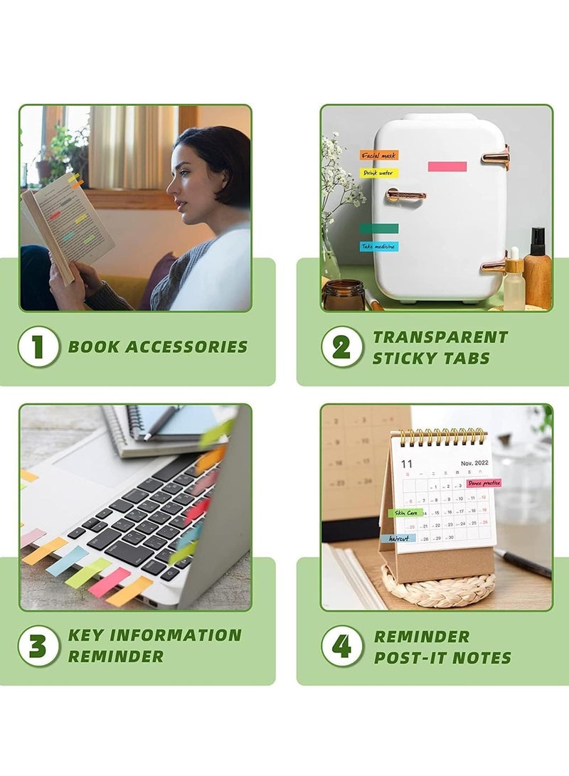 Fanski Sticky Index Tabs, 2800pcs Page Tabs Sticky Flags Markers Clear Sticky Notes Page Colored Writable and Repositionable Index Tabs for Page Marking Classify File  - Image 4