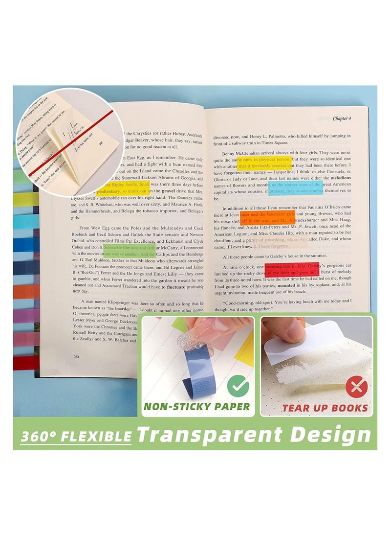Sticky Index Tabs, 2800pcs Page Tabs Sticky Flags Markers Clear Sticky Notes Page Colored Writable and Repositionable Index Tabs for Page Marking Classify File