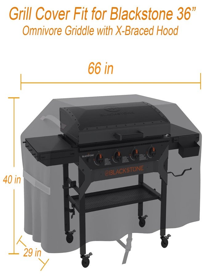 EDIBIN 36 Inch Griddle Cover for Blackstone 1554 36” Omnivore Griddle with Hard Cover, Heavy Duty Waterproof 36” Griddle Cover for Blackstone 2177 Griddle - Image 2
