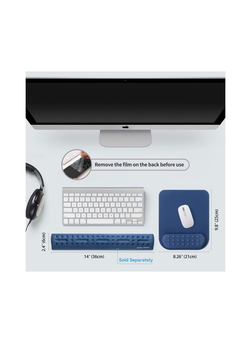 SYOSI Superfine Fiber Soft Memory Foam Ergonomic Mouse Pad with Wrist Rest Support, Comfortable Large Mousepad with Non-Slip Base for Computer, Gaming, Office, Etc (Navy Blue) - Image 2