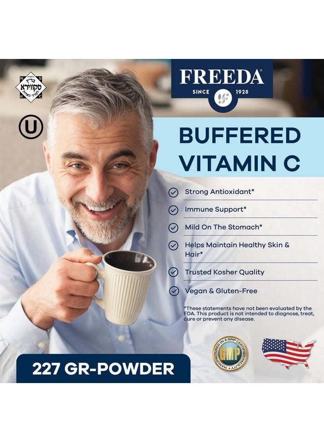 FREEDA Buffered Vitamin C Powder (Calcium Ascorbate) - Non-Acidic, Stomach-Friendly Vitamin C for Sensitive Individuals - Vegan, Kosher, Sugar-Free Immune Support - 5 oz - Image 2