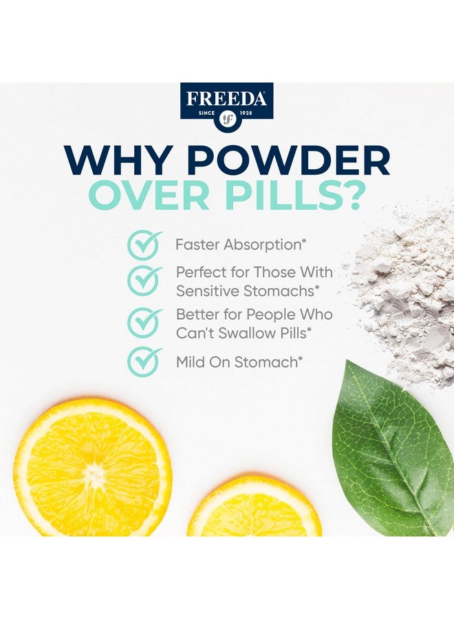 FREEDA Buffered Vitamin C Powder (Calcium Ascorbate) - Non-Acidic, Stomach-Friendly Vitamin C for Sensitive Individuals - Vegan, Kosher, Sugar-Free Immune Support - 5 oz - Image 4