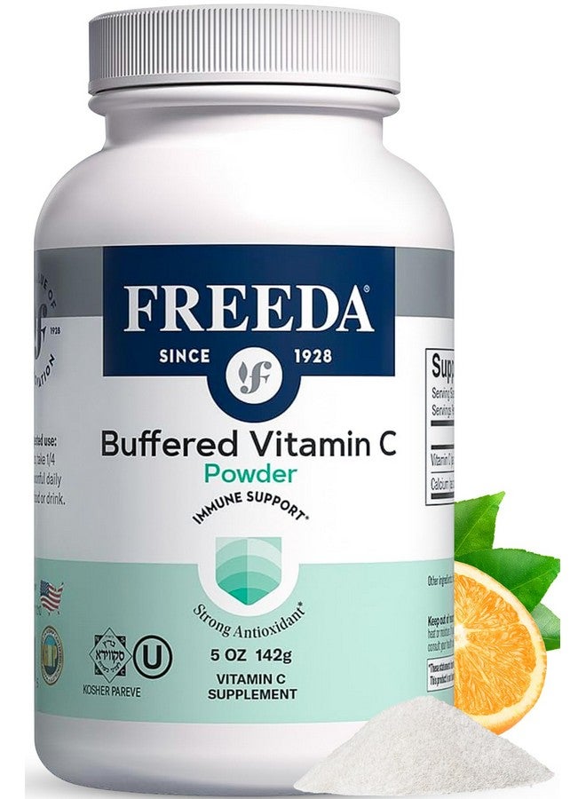 FREEDA Buffered Vitamin C Powder (Calcium Ascorbate) - Non-Acidic, Stomach-Friendly Vitamin C for Sensitive Individuals - Vegan, Kosher, Sugar-Free Immune Support - 5 oz - Image 1