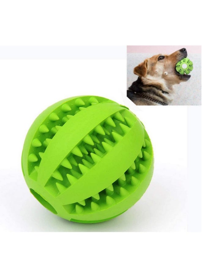 Pet Dog Toy Interactive Rubber Balls for Small Large Dogs Puppy Cat Chewing Toys Pet Tooth Cleaning Indestructible Dog Food Ball 7cm (Green) - Image 4