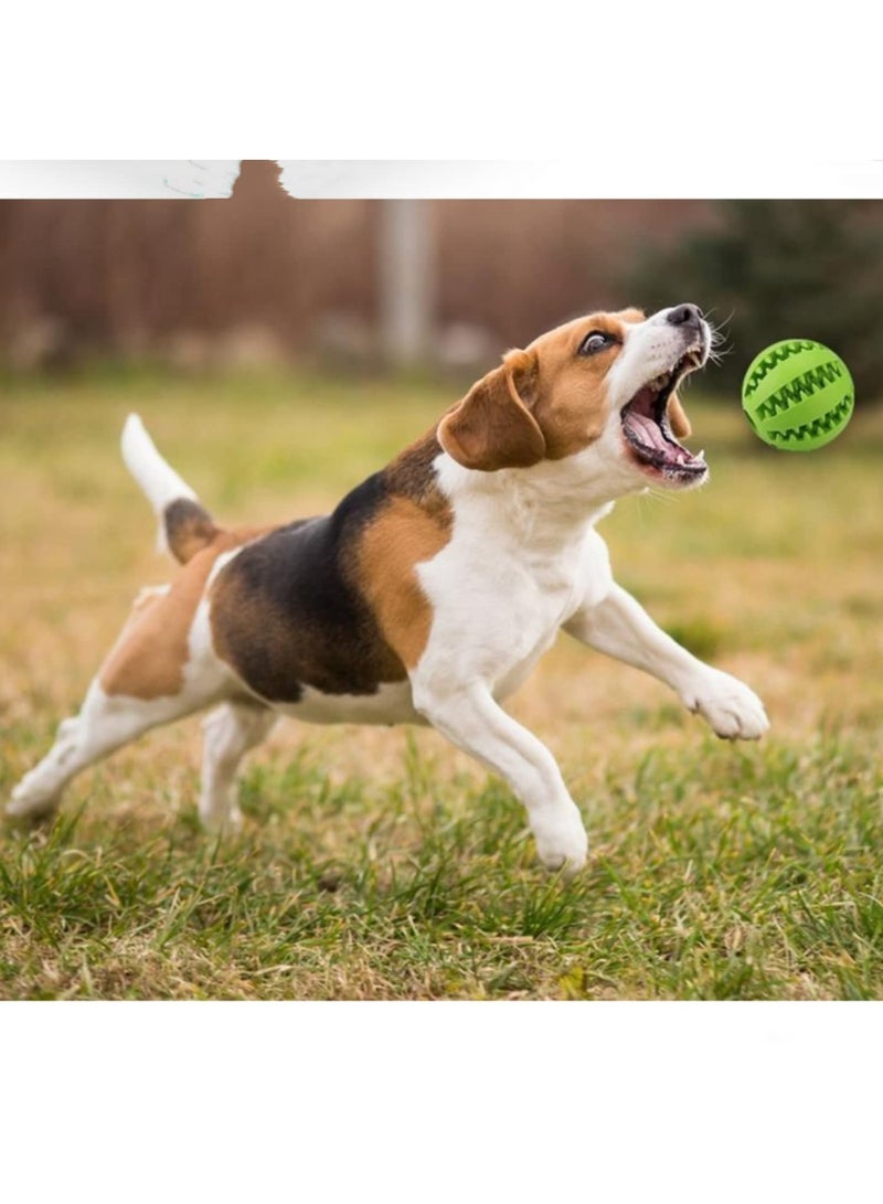 Pet Dog Toy Interactive Rubber Balls for Small Large Dogs Puppy Cat Chewing Toys Pet Tooth Cleaning Indestructible Dog Food Ball 7cm (Green) - Image 1