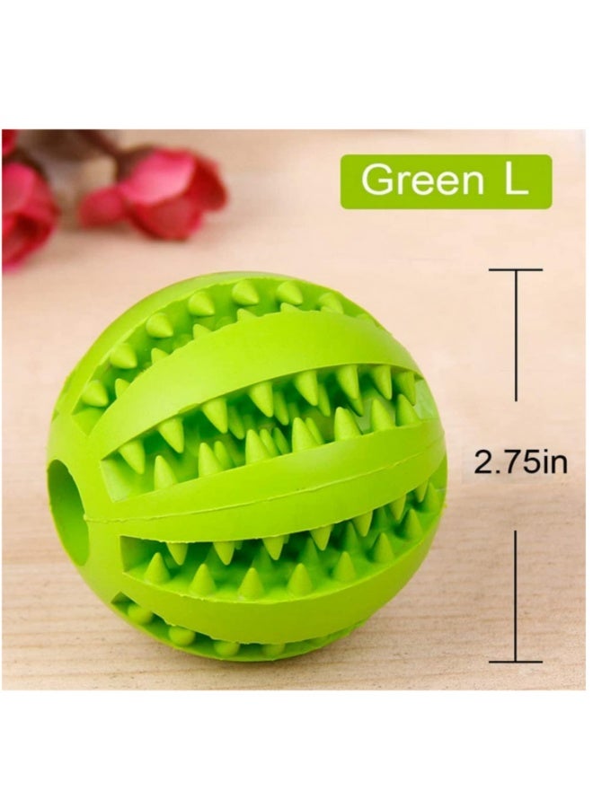 Pet Dog Toy Interactive Rubber Balls for Small Large Dogs Puppy Cat Chewing Toys Pet Tooth Cleaning Indestructible Dog Food Ball 7cm (Green) - Image 3