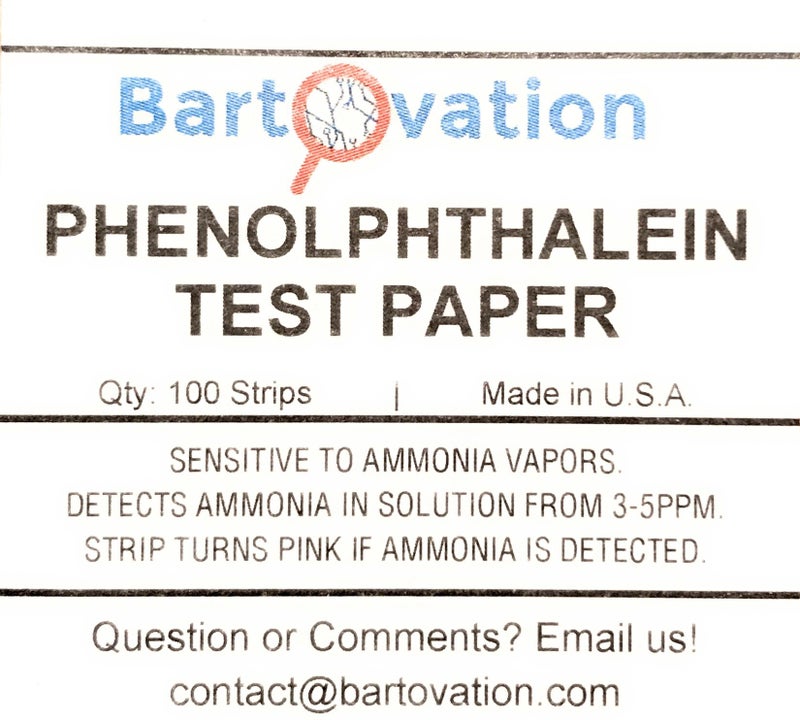Bartovation Refrigerant Test Strip for Ammonia Gas Leak Detection [Vial of 100 Paper Strips] - Image 2