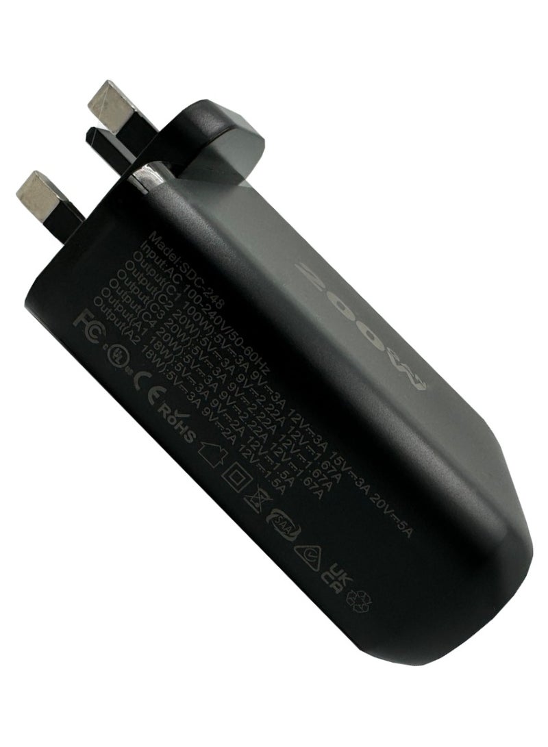 دولتري محول طاقة متعدد الوظائف 200 واط للشحن السريع للهواتف وأجهزة الكمبيوتر المحمولة والأجهزة اللوحية (أسود) - Image 5