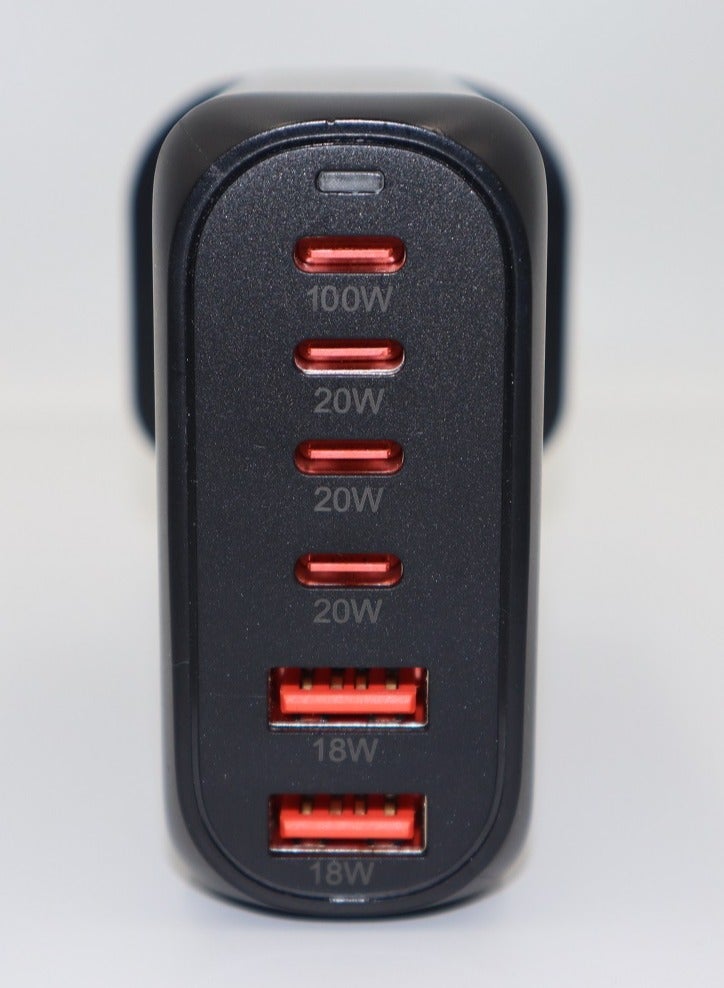 دولتري محول طاقة متعدد الوظائف 200 واط للشحن السريع للهواتف وأجهزة الكمبيوتر المحمولة والأجهزة اللوحية (أسود) - Image 3