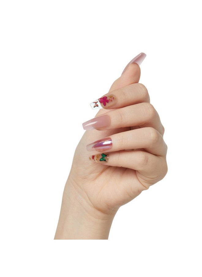 KISS - KISS Jelly Fantasy Sculpted Ready-To-Wear Fake Nails,- Jelly Cookie, Flowery, Long, Coffin Shaped, Smudge Proof, Waterproof, No Dry Time, Durable, DIY Manicure, Salon Quality, Long Lasting | 28 Count… - Image 1