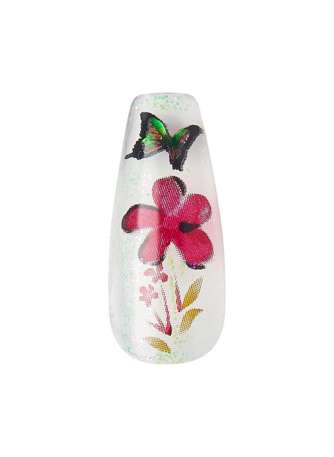 KISS - KISS Jelly Fantasy Sculpted Ready-To-Wear Fake Nails,- Jelly Cookie, Flowery, Long, Coffin Shaped, Smudge Proof, Waterproof, No Dry Time, Durable, DIY Manicure, Salon Quality, Long Lasting | 28 Count… - Image 1